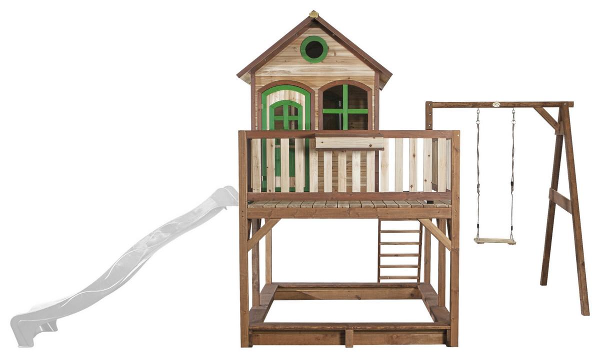 Spielturm A030.152.90 - Weiß/Braun, KONVENTIONELL, Holz/Kunststoff (541/291/277cm) - Ambia Garden