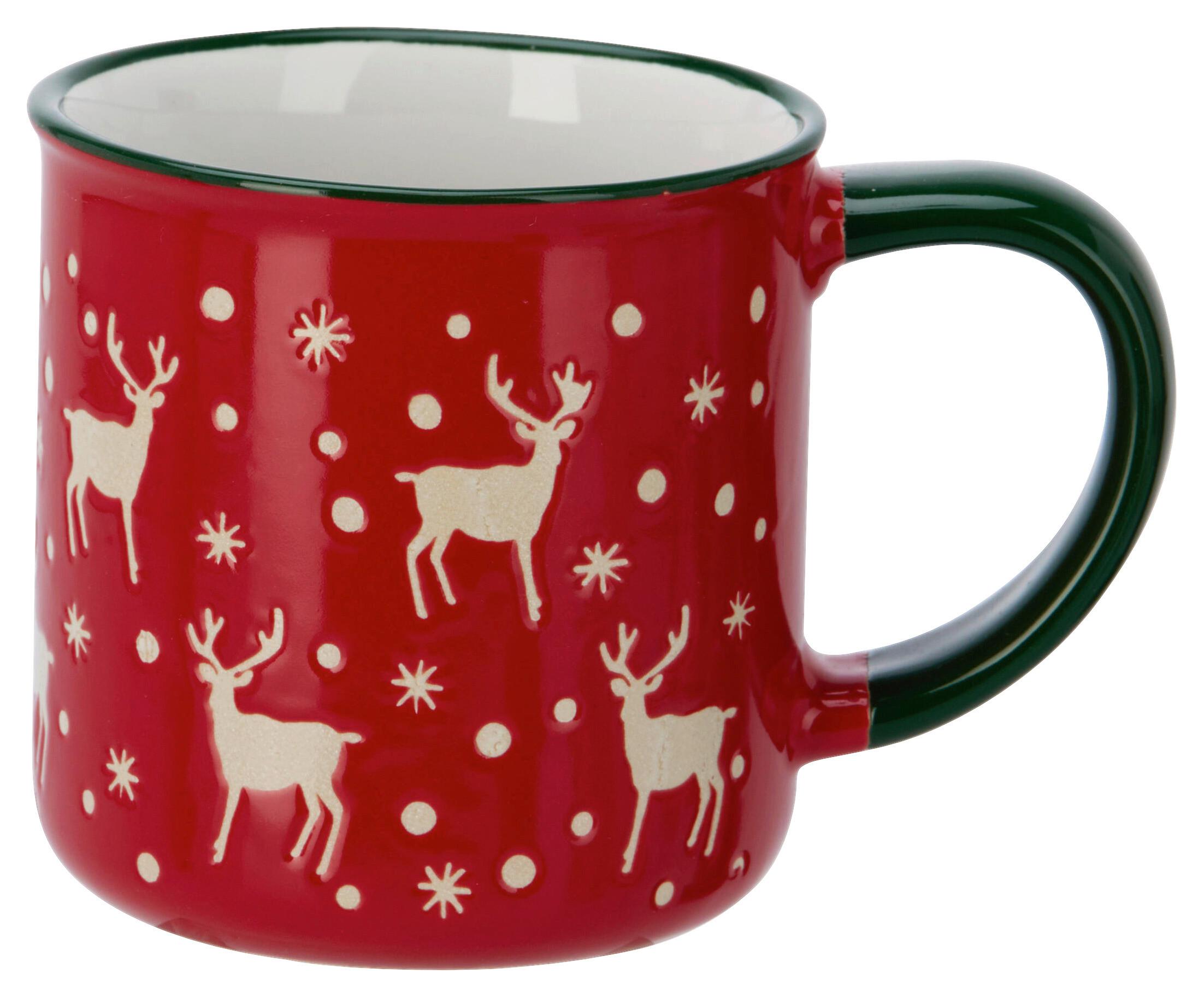 Šálek CHRISTMAS 250ml - bílá/zelená, Konvenční, keramika (8/11cm) - Mömax