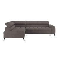 Ecksofa Volf Links New Graphitfarben, S: 203x261 Cm - Dunkelgrau/Schwarz, Trend, Kunststoff/Textil (203/261cm)