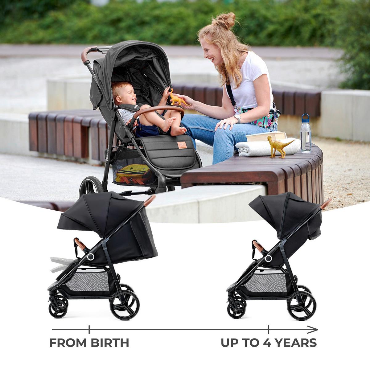 BUGGY Grande Plus Schwarz, B/H/T: 57x106x95cm - Schwarz, Basics, Metall (57/106/95cm) - Kinderkraft