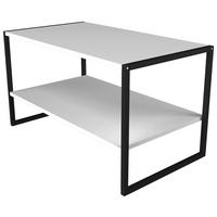 Couchtisch Insasi Weiß Schwarz - Schwarz/Weiß, Design, Holzwerkstoff/Metall (90/50/50cm) - MID.YOU