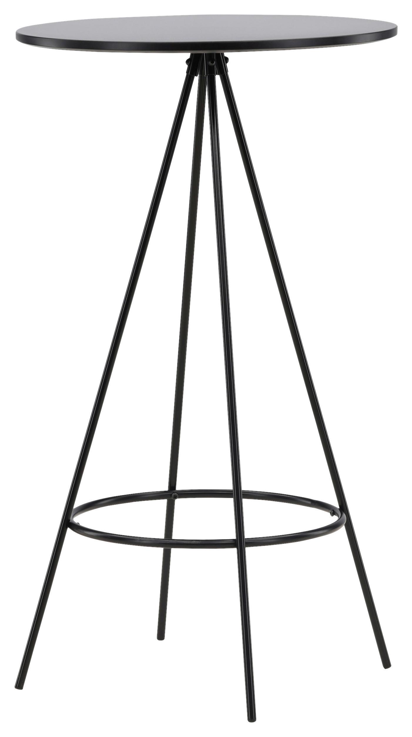 Barhocker Bistro - Schwarz, Design, Holzwerkstoff/Metall (60/105/60cm) - Livetastic