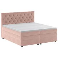 Boxspringbett Elio Altrosa 180x200 cm H3 - Schwarz/Altrosa, ROMANTIK / LANDHAUS, Textil (184/121/212cm) - James Wood