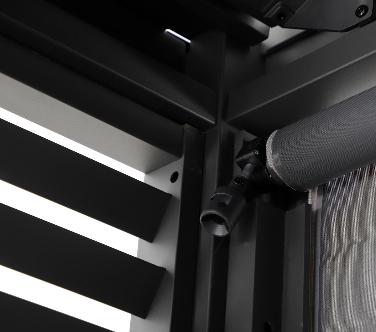 Lamellenwand 93cm Für Pergola 3x3,6/4/6m,bxh:ca.92,7x225,8cm - Anthrazit, Basics, Metall (92,7/225,8/5cm) - Gardenson