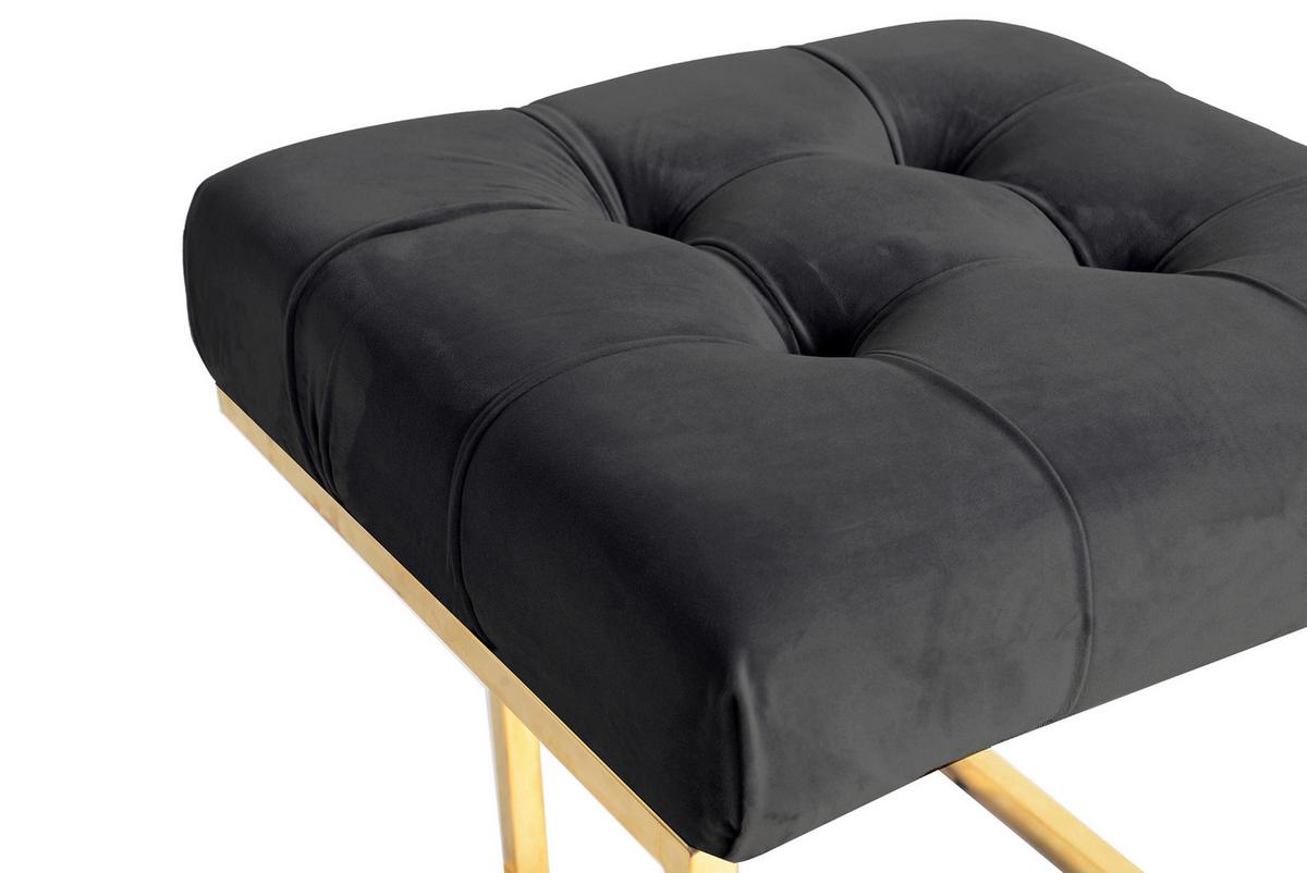 Hocker Rarity Schwarz, B: 48 cm - Goldfarben, Design, Kunststoff/Metall (48/48/48cm) - Kayoom
