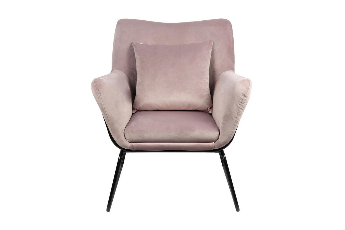 Sessel Rosa B: 68 Cm - Messingfarben/Rosa, MODERN, Textil (68/82/75cm) - Livetastic