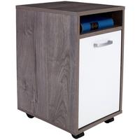 Rollcontainer Eiche Dekor / Weiß Laurenc 33x59,5x38 cm - Eichefarben/Weiß, MODERN, Kunststoff (33/59,5/38cm)