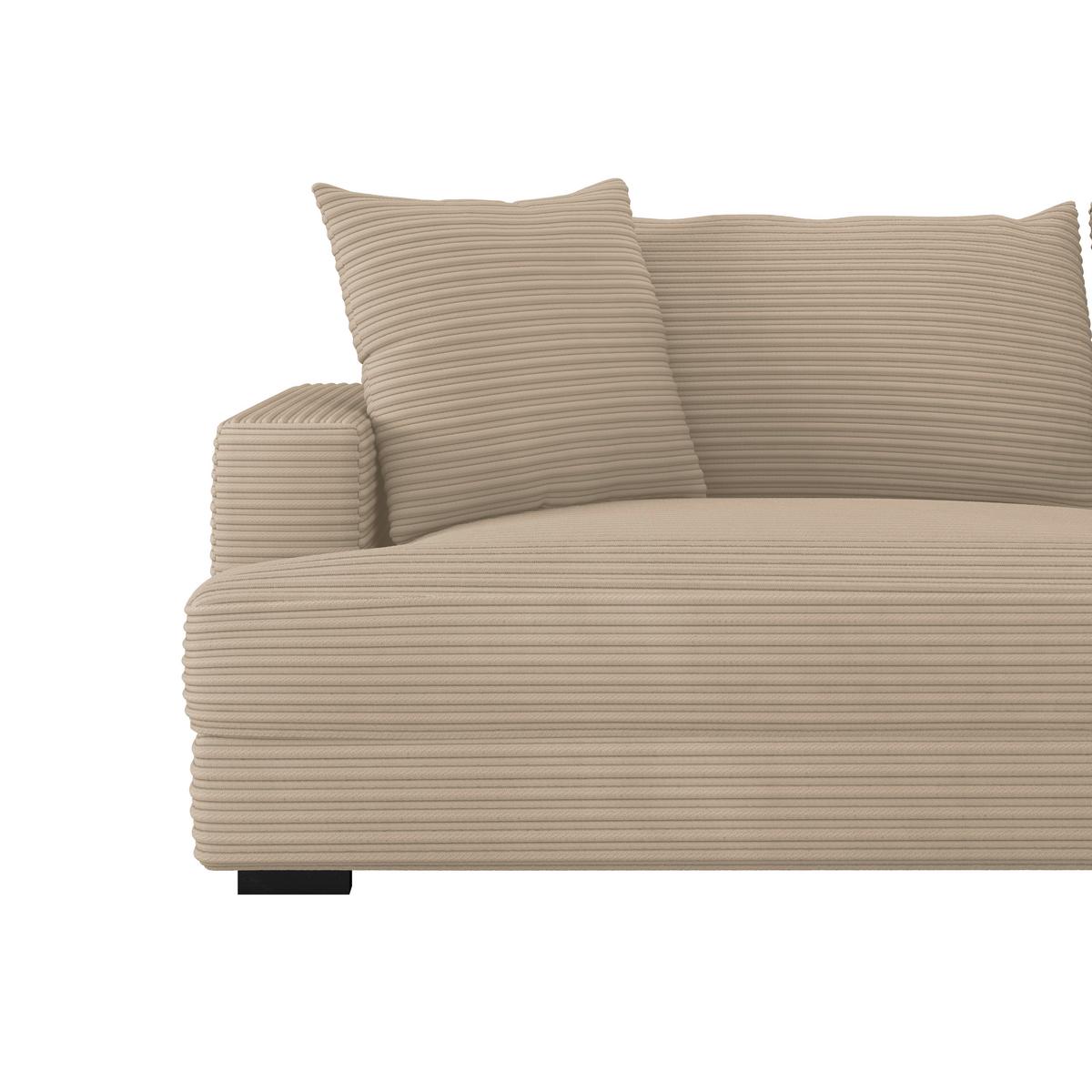 Megasofa Pelle-Megasofa - Wengefarben/Beige, Trend, Textil (261/124cm) - Luca Bessoni