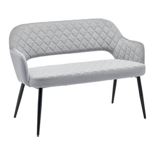 Sametová lavice Isabella - šedá - šedá/černá, Moderní, kov/dřevo (112/78/62cm) - Bessagi Home