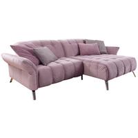 Ecksofa Coast Flieder Samt - Flieder/Schwarz, MODERN, Holzwerkstoff/Textil (244/173cm)