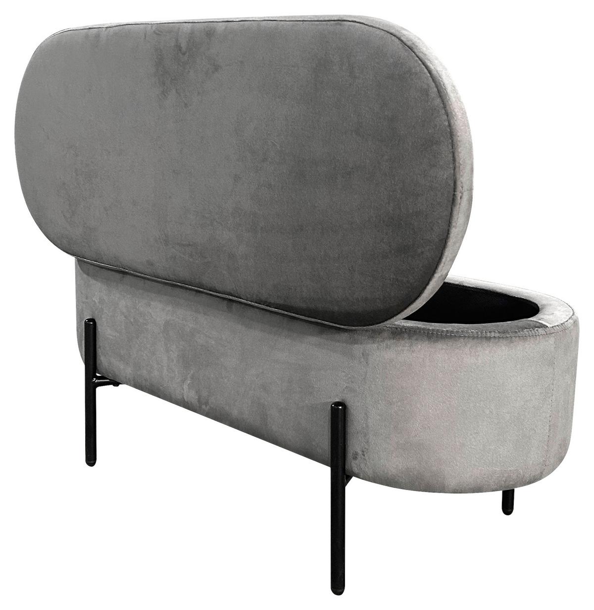 Sitzbank Nova Schwarz, Grau B: 95 cm - Schwarz/Grau, Design, Textil/Metall (95/42/37,5cm) - MID.YOU