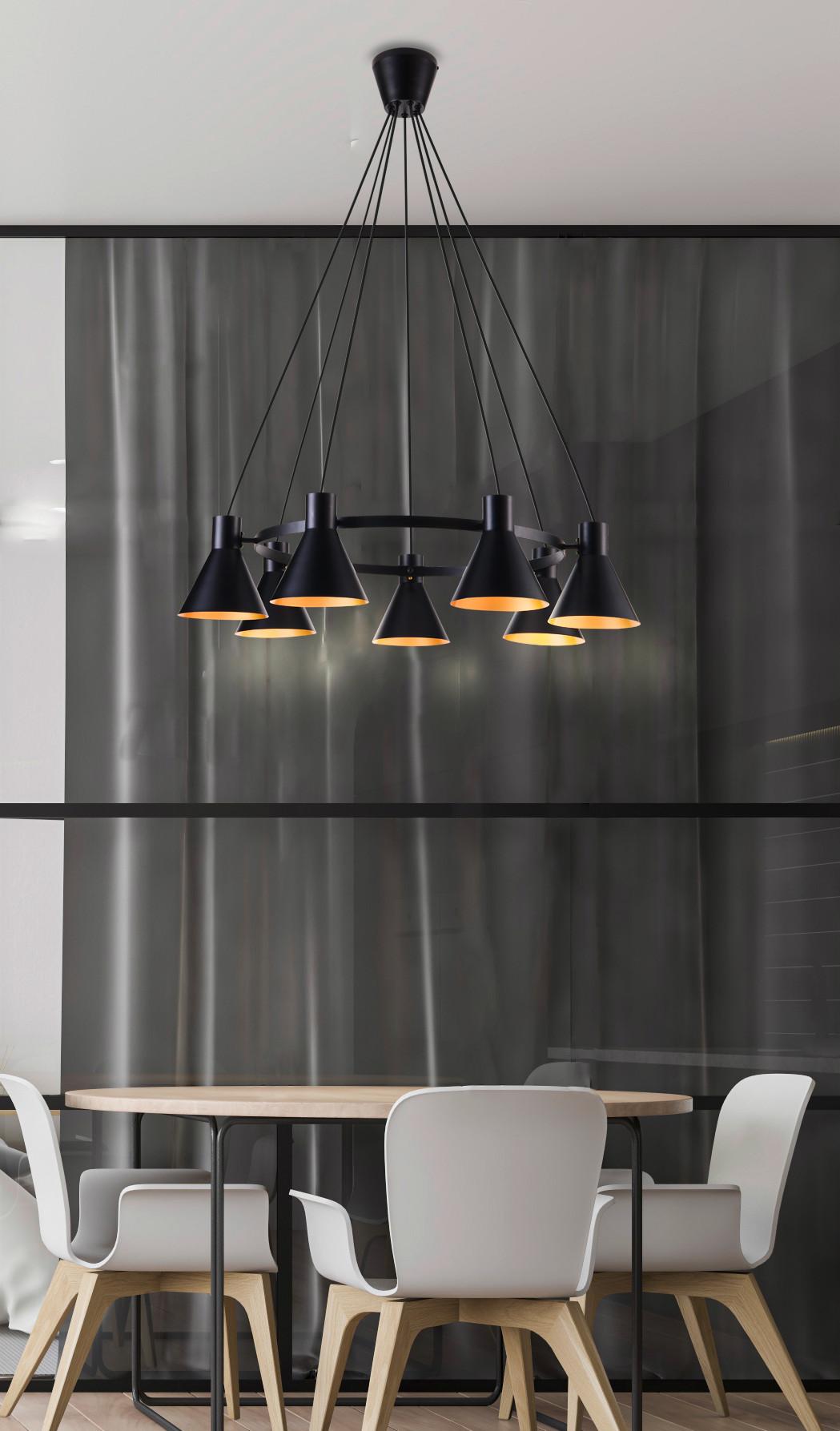 Pendelleuchte 37-71170 More - Goldfarben/Schwarz, Design, Metall (78/78/100cm)