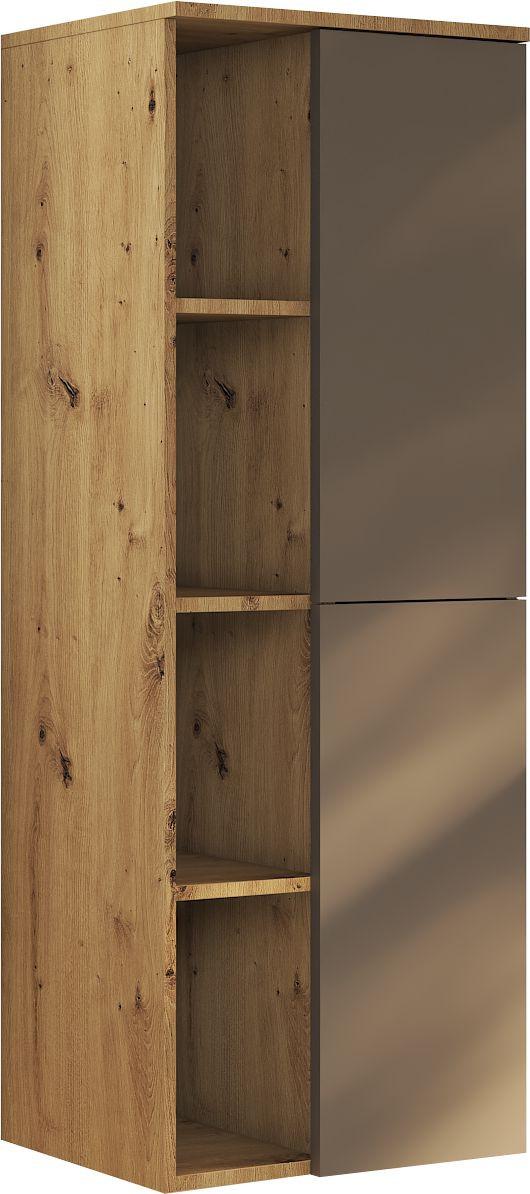 Midischrank C-line Eichefarben/anthrazit B: 50 Cm - Eichefarben/Anthrazit, MODERN, Glas/Holzwerkstoff (50/132/32cm) - Stylife