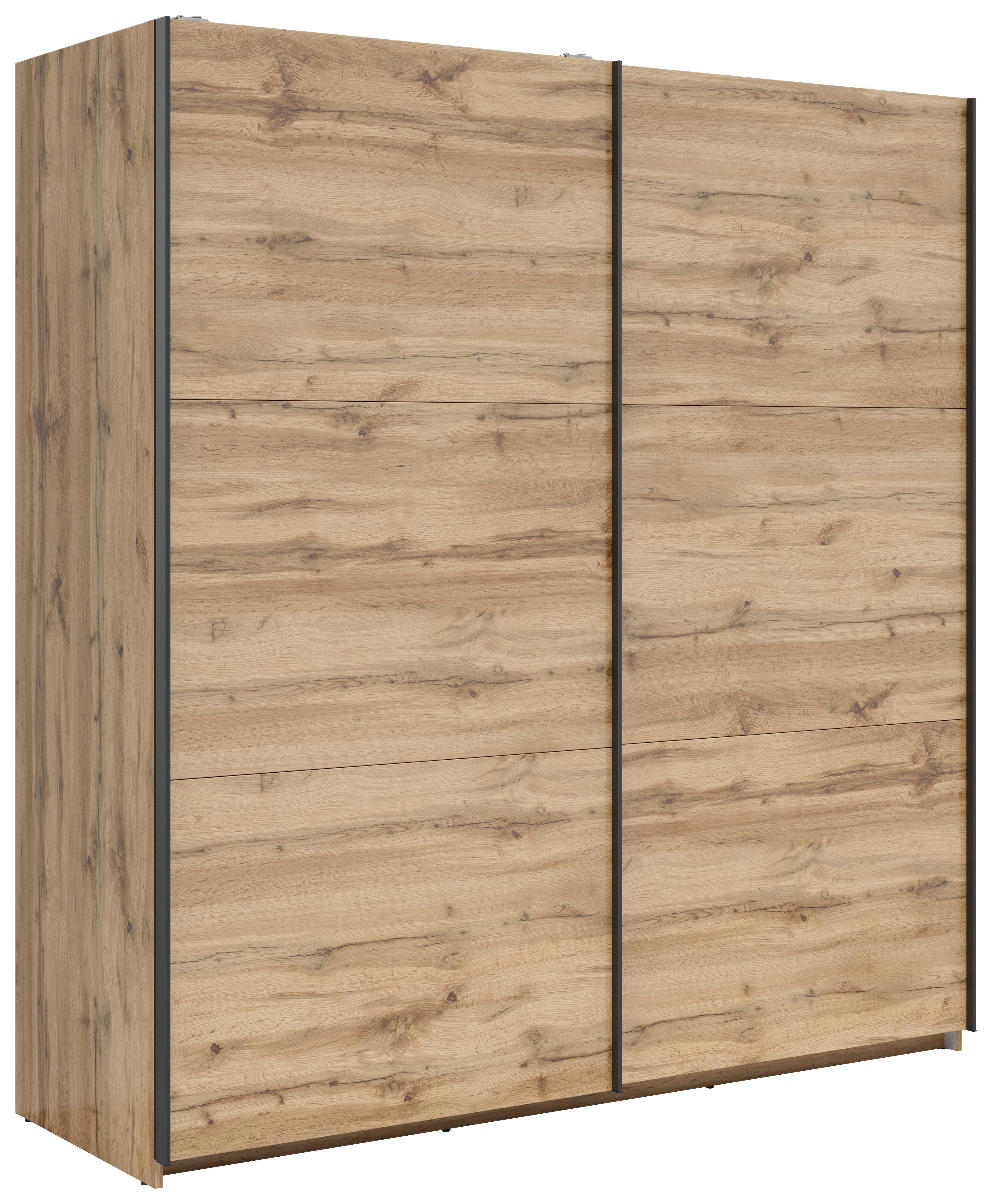 Schwebetürenschrank Tetrix - Eiche Wotan, MODERN, Holzwerkstoff (183/195,5/60cm) - MID.YOU