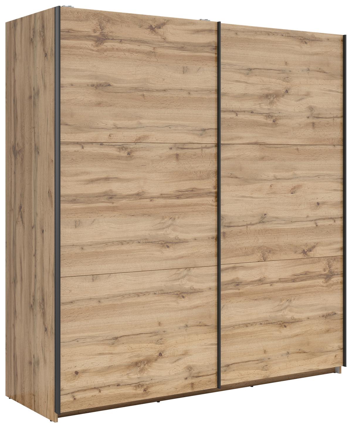 Schwebetürenschrank Tetrix - Eiche Wotan, MODERN, Holzwerkstoff (183/195,5/60cm) - MID.YOU