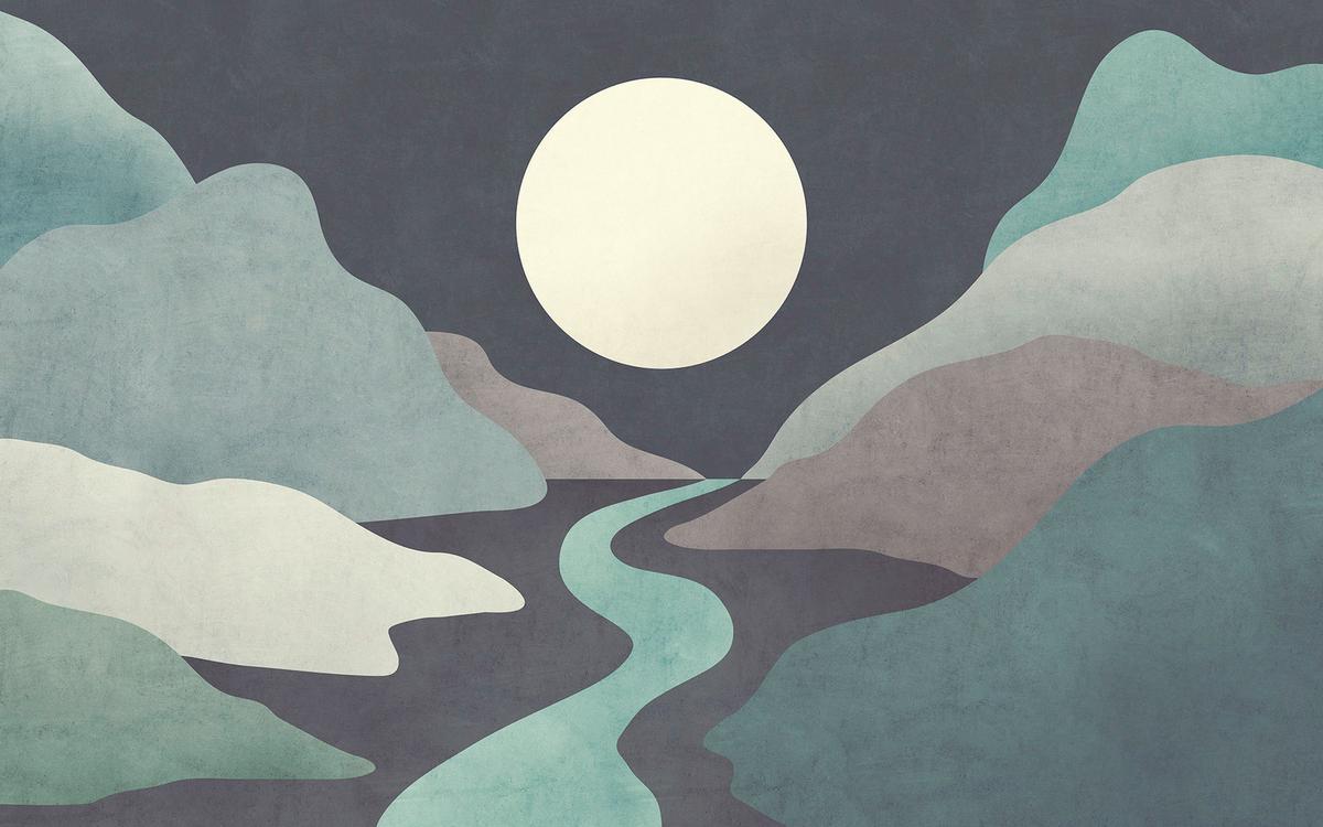 Vliestapete Moonlight Monumental - Multicolor, Basics (400/250cm) - Komar