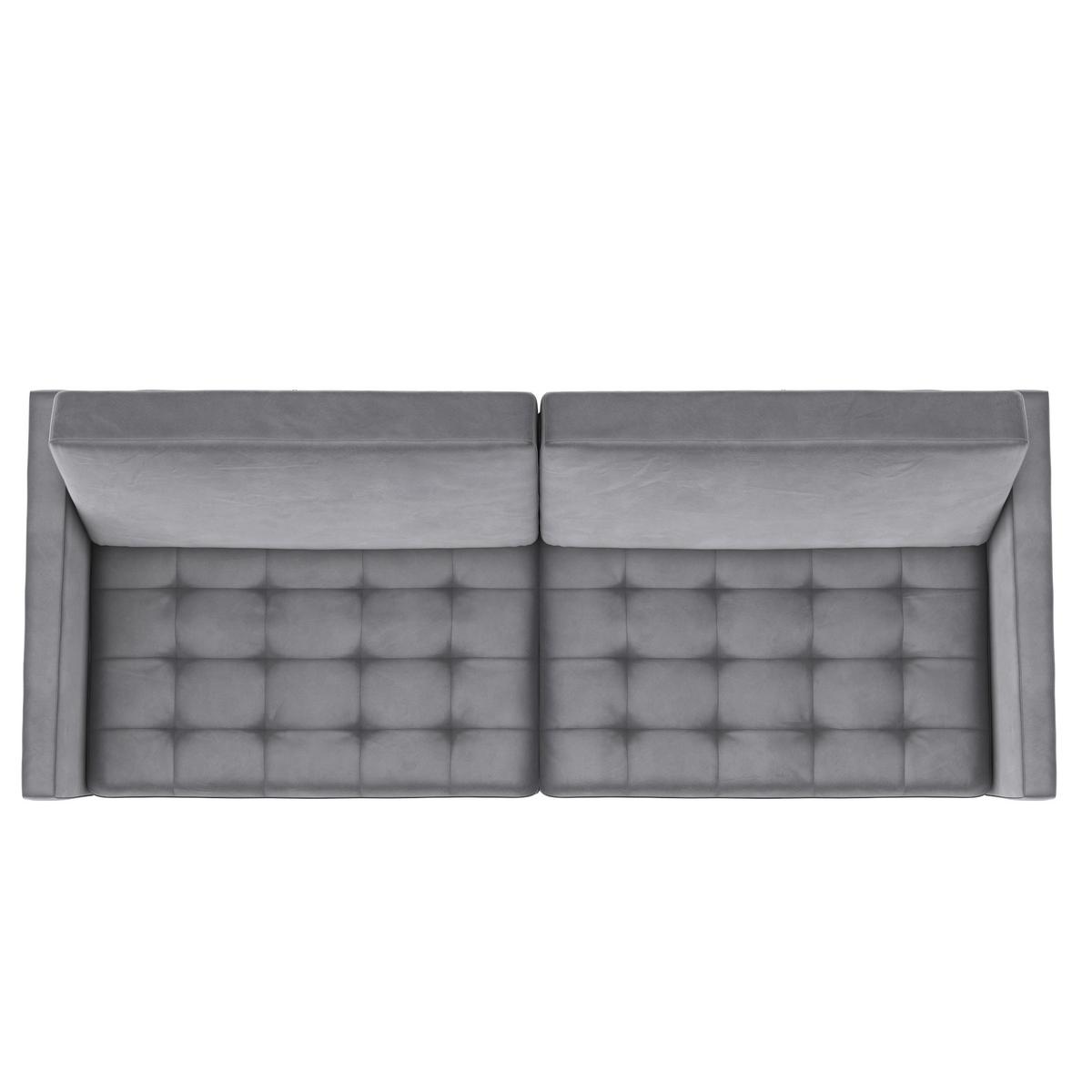 Schlafsofa Palermo Grau, mit Schlaffunktion - Schwarz/Grau, Basics, Textil (207/86cm) - Livetastic