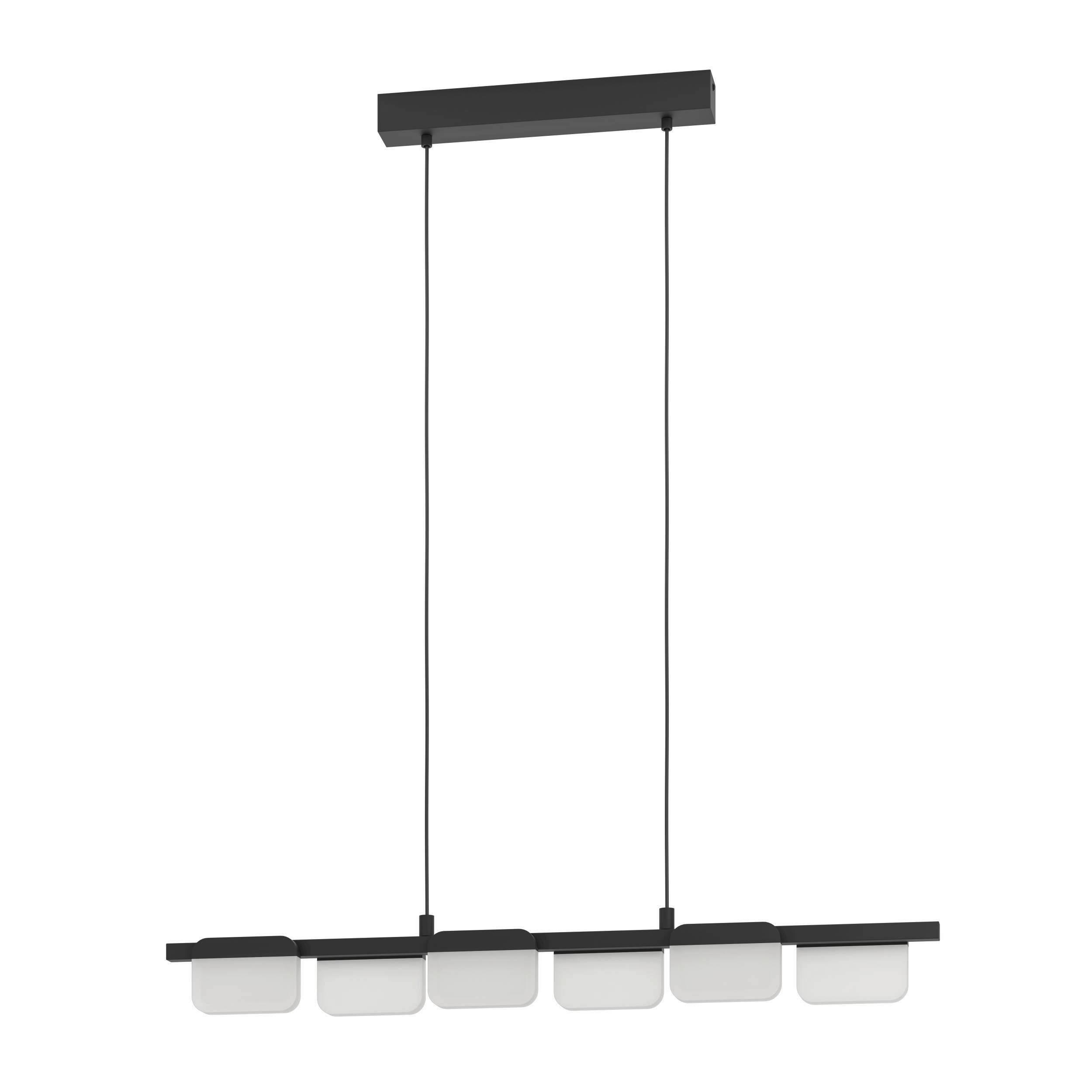 Hängeleuchte 98876_ervidel - Schwarz, Design, Kunststoff/Metall (93/6/110cm) - Eglo