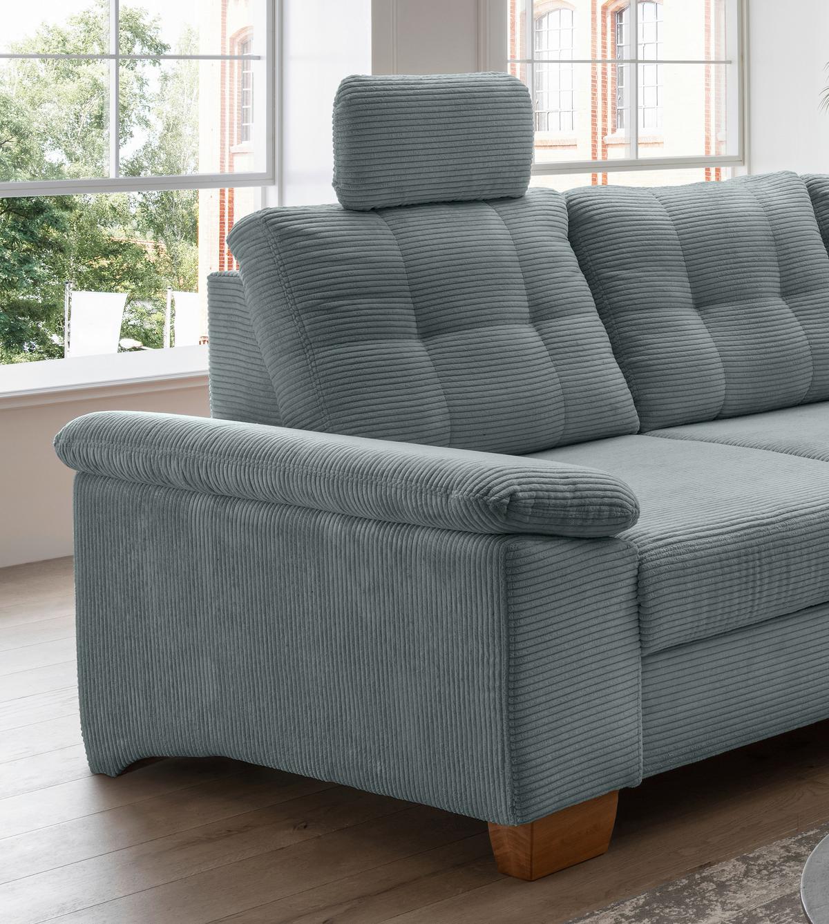 Ecksofa Brizzini Hellblau S: 274x206 Cm - Naturfarben/Hellblau, MODERN, Textil (274/206cm) - Livetastic