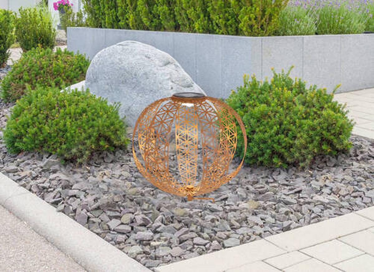 Solarleuchte 33646r - Rostfarben, Design, Metall (30/41cm) - Globo