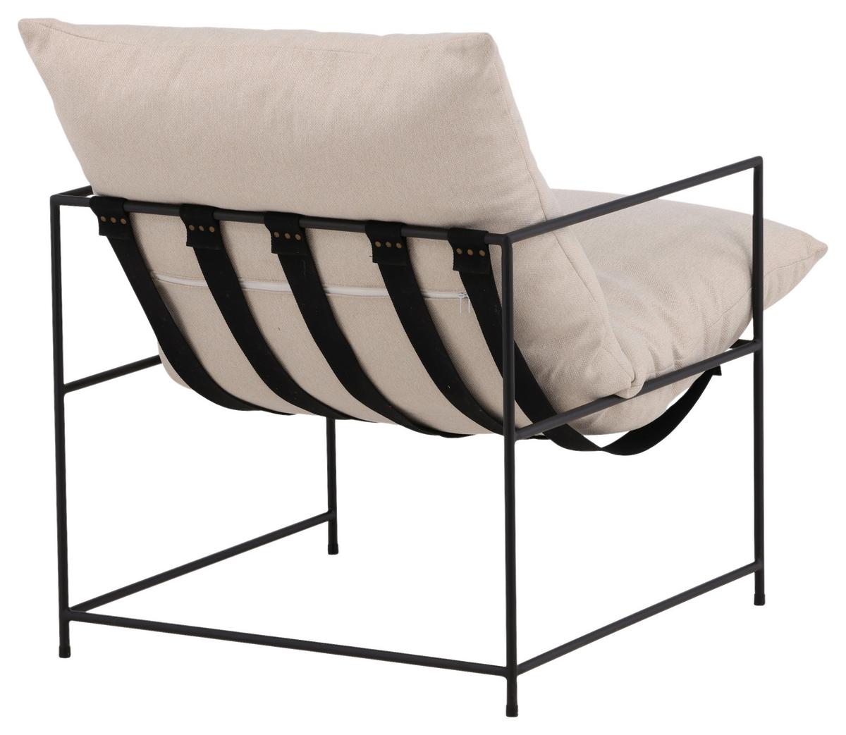 Sessel Sedalia - Weiß, Design, Textil/Metall (68.5/97.5/90cm) - Livetastic