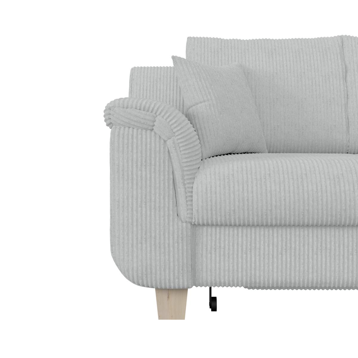 Ecksofa mit Schlaffunktion Alex Hellgrau - Hellgrau/Naturfarben, MODERN, Textil (246/156cm)