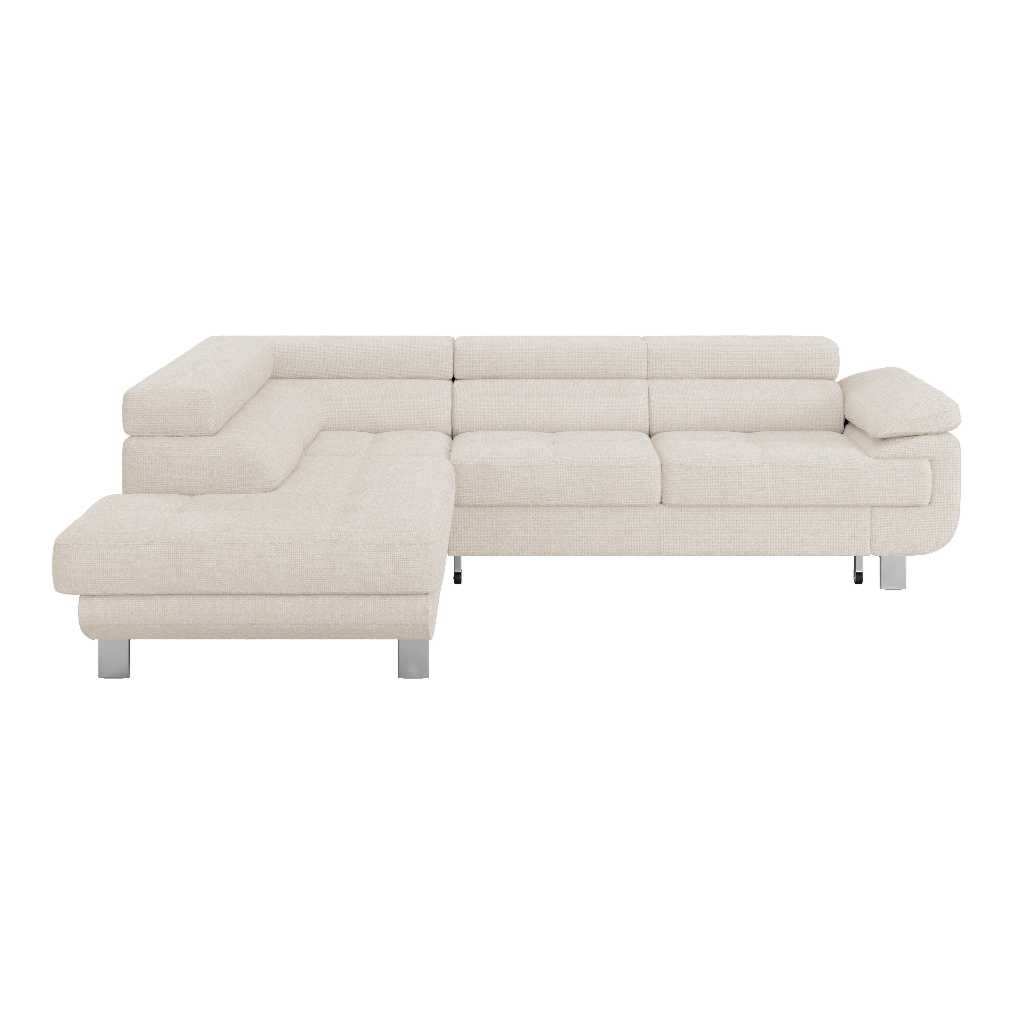 Ecksofa Mit Schlaffunktion & Bettkasten Savona Perlmutt - Perlmutt, MODERN, Textil (230/270cm) - Ondega