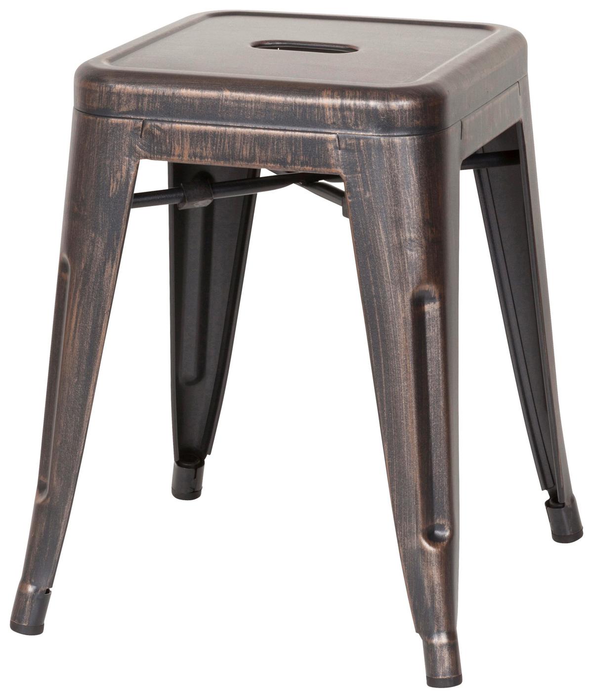 Hocker Vantaggio Stahl Schwarz/golden H: 46 Cm - Goldfarben/Schwarz, Basics, Metall (39/46/39cm) - MID.YOU