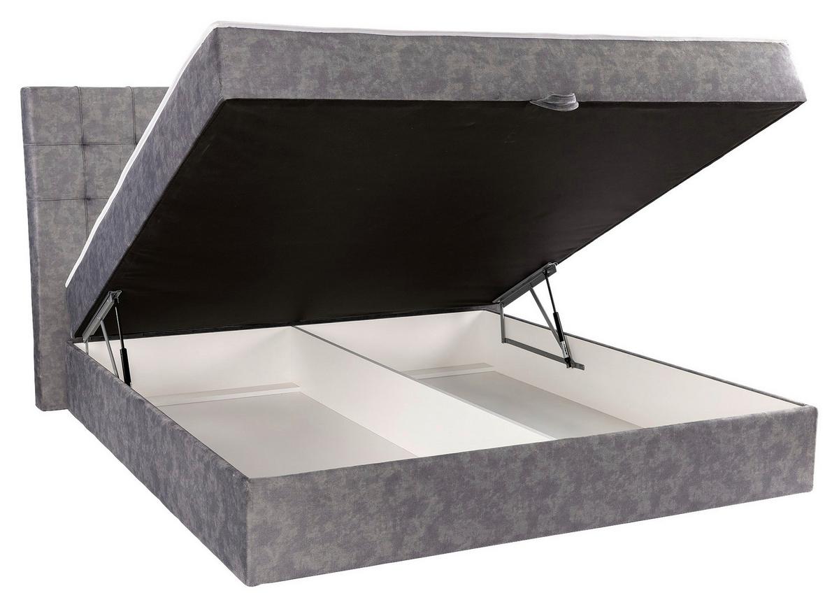 Box-ágy Elio 180/200 Cm - szürke, textil (180/200cm)