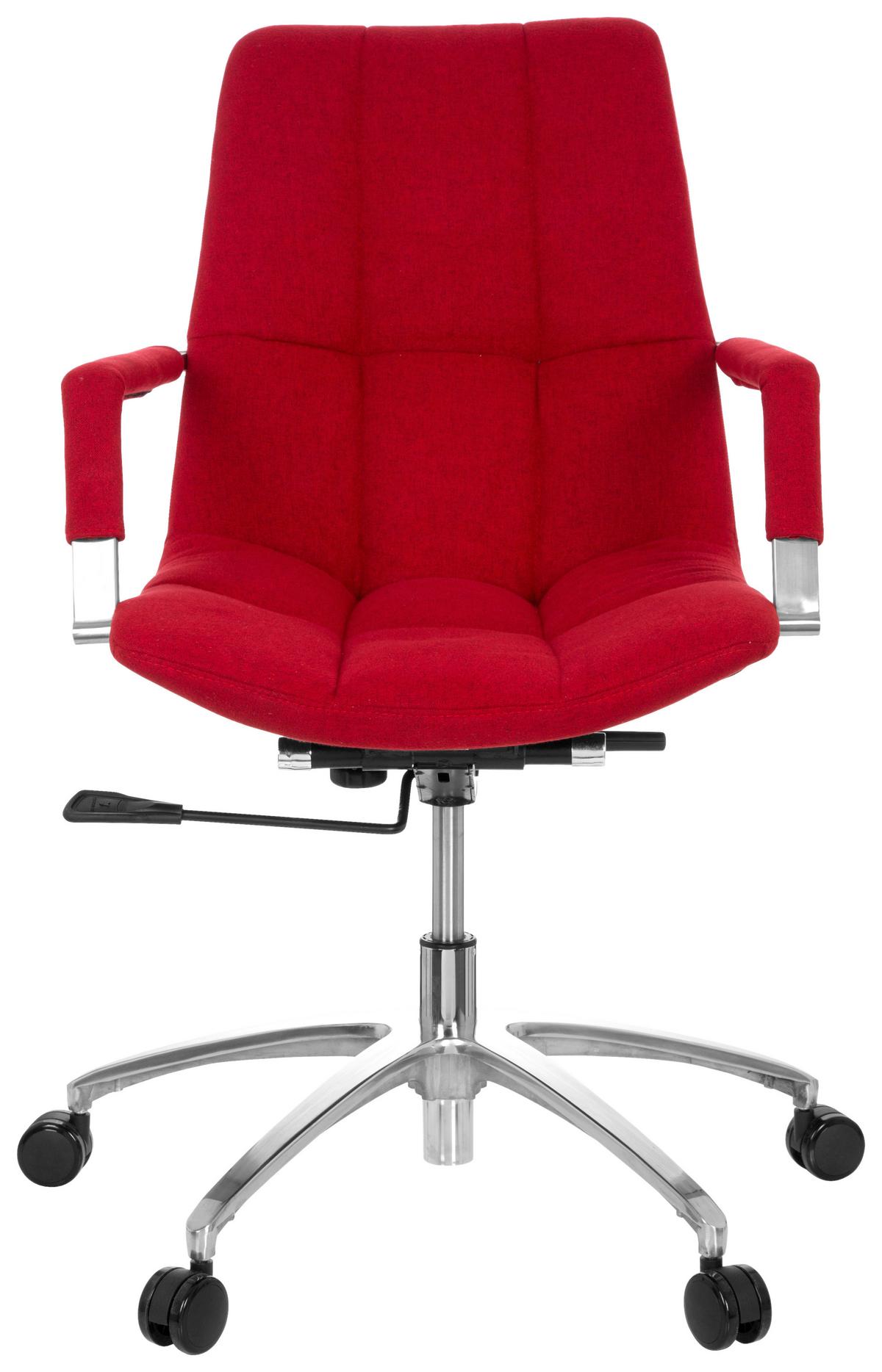 Drehstuhl Saranto Rot - Rot/Silberfarben, MODERN, Kunststoff/Textil (58/102/60cm) - MID.YOU