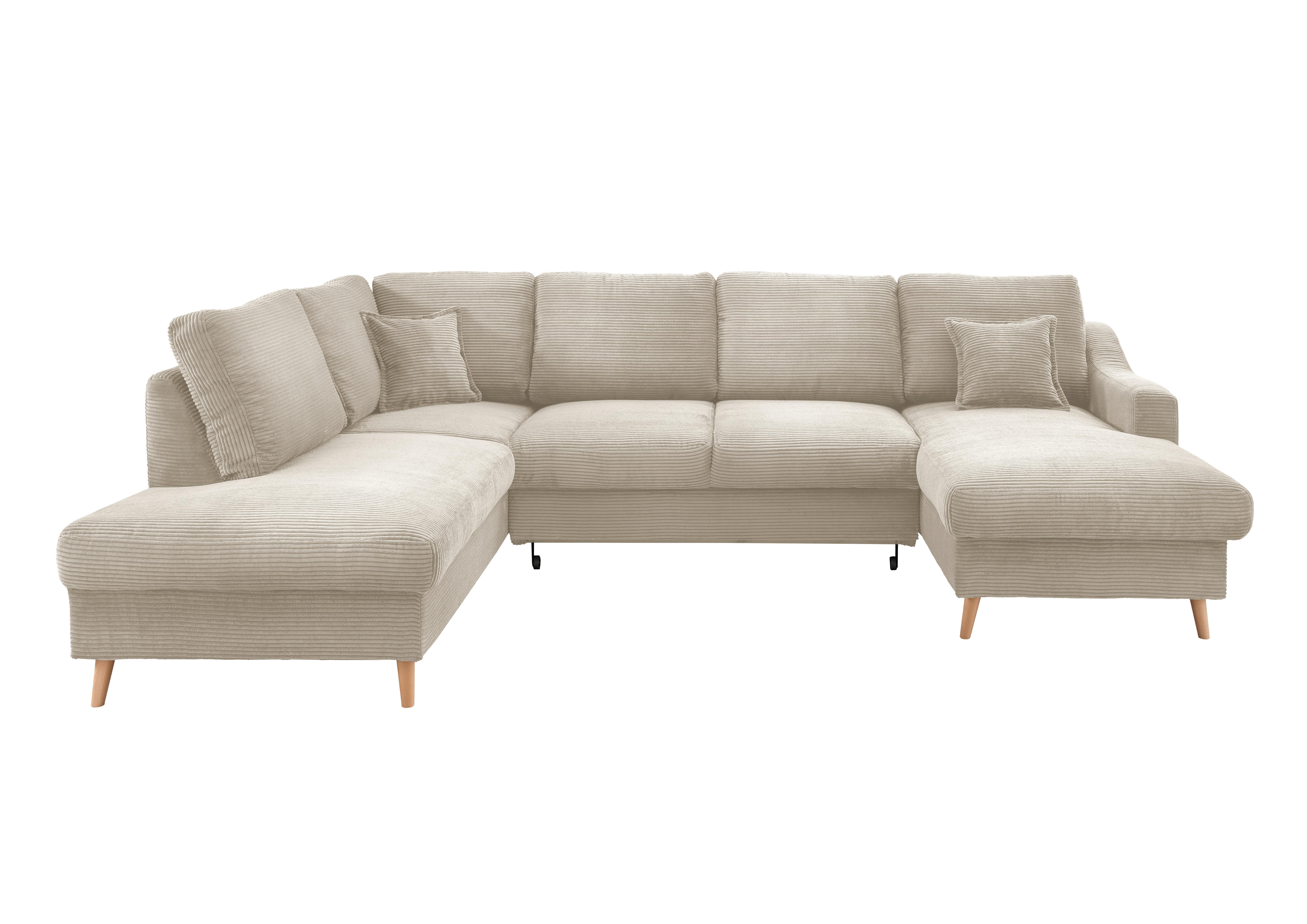 WOHNLANDSCHAFT VALENTINA - Beige/Naturfarben, KONVENTIONELL, Textil (200/301/150cm) - P & B