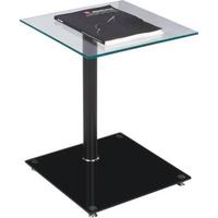 Beistelltisch Mit Glasplatte Quadro, Aluminium Schwarz - Schwarz, MODERN, Glas/Metall (40/52/40cm)