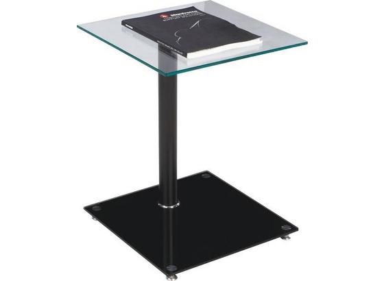Beistelltisch mit Glasplatte Quadro, Aluminium Schwarz - Schwarz, MODERN, Glas/Metall (40/52/40cm) Beistelltisch mit Glasplatte Quadro, Aluminium Schwarz - Schwarz, MODERN, Glas/Metall (40/52/40cm)