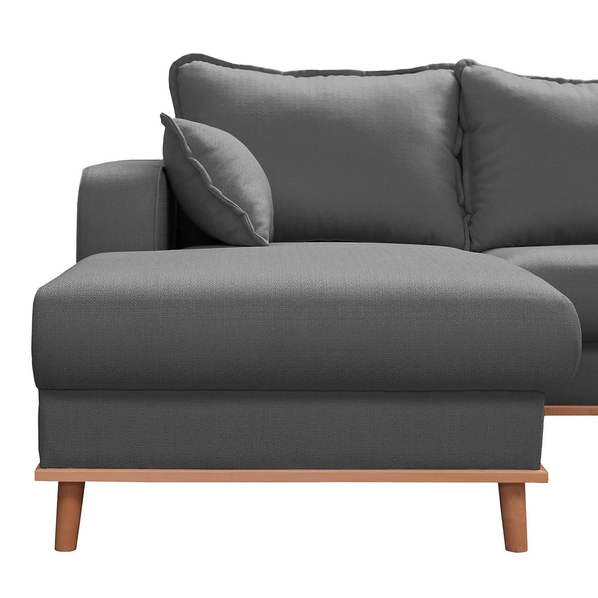 Wohnlandschaft Beata Grau U: 170x296x167 cm - Wengefarben/Grau, Design, Textil (170/296/167cm) - Livetastic