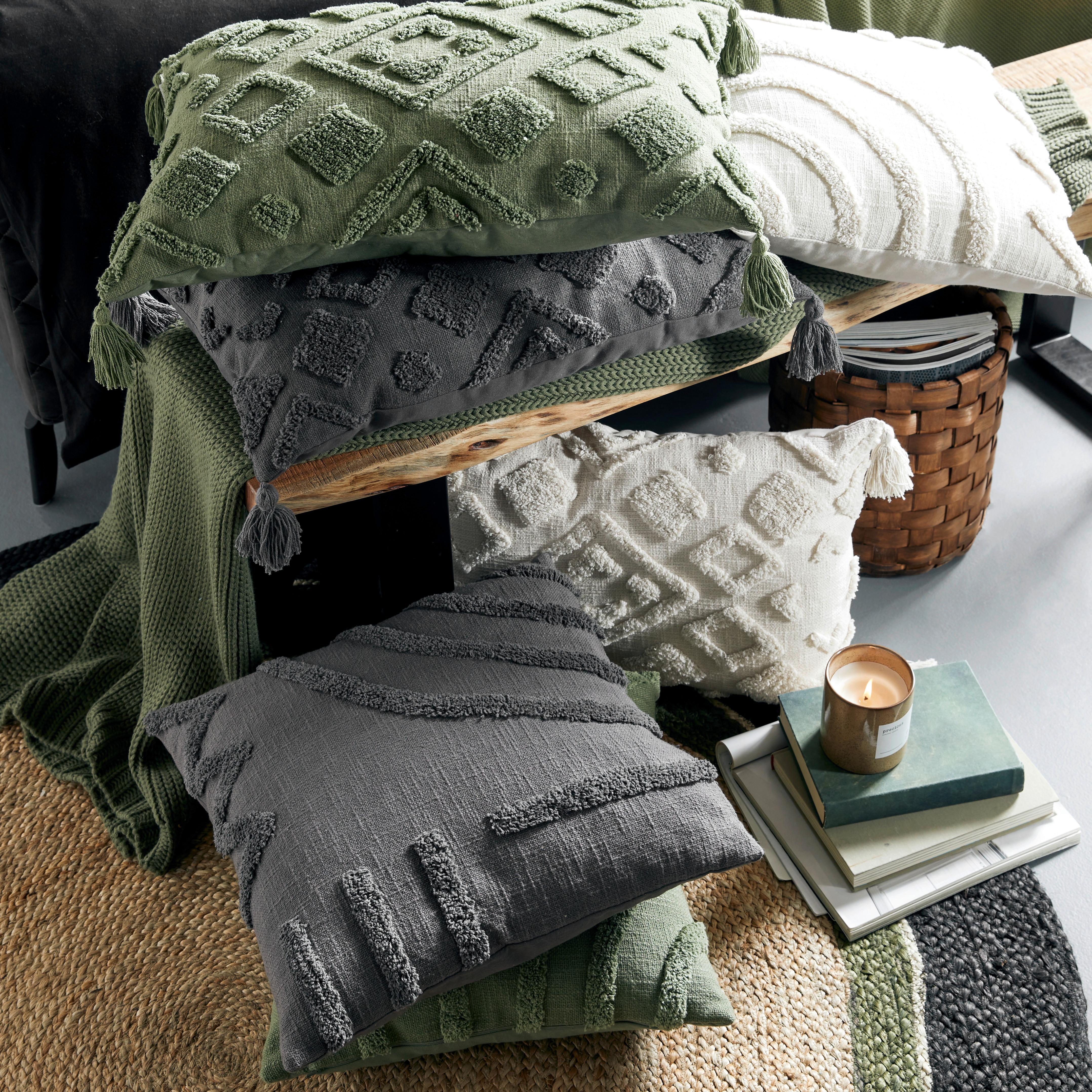 DEKORAČNÍ POLŠTÁŘ Ibiza, 40/60cm, antracitová - šedá, Moderní, textil (40/60cm) - Premium Living