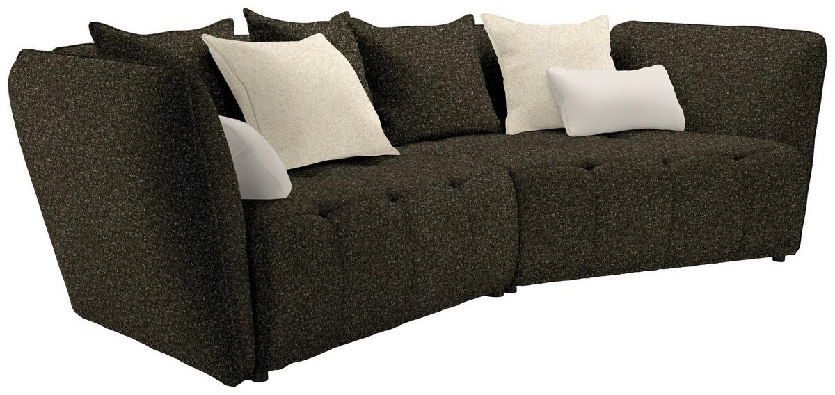 Boxspringová pohovka SOFI, tmavě zelená, krémová - černá/krémová, Moderní, textil (294/93/152cm) - Premium Living