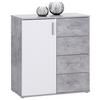 Komód Ina 88/95 Cm - világosszürke/fehér, Modern, faalapú anyag (88,2/94,8/38,3cm)