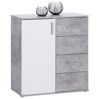 Kommode mit Schubladen 88,2 cm Ina 02 Weiß - Hellgrau/Weiß, MODERN, Holzwerkstoff (88,2/94,8/38,3cm)