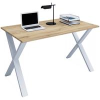 Schreibtisch Lona Honigeiche B: 140 cm - Honigeiche/Silberfarben, Design, Holzwerkstoff/Metall (140/76/80cm) - MID.YOU