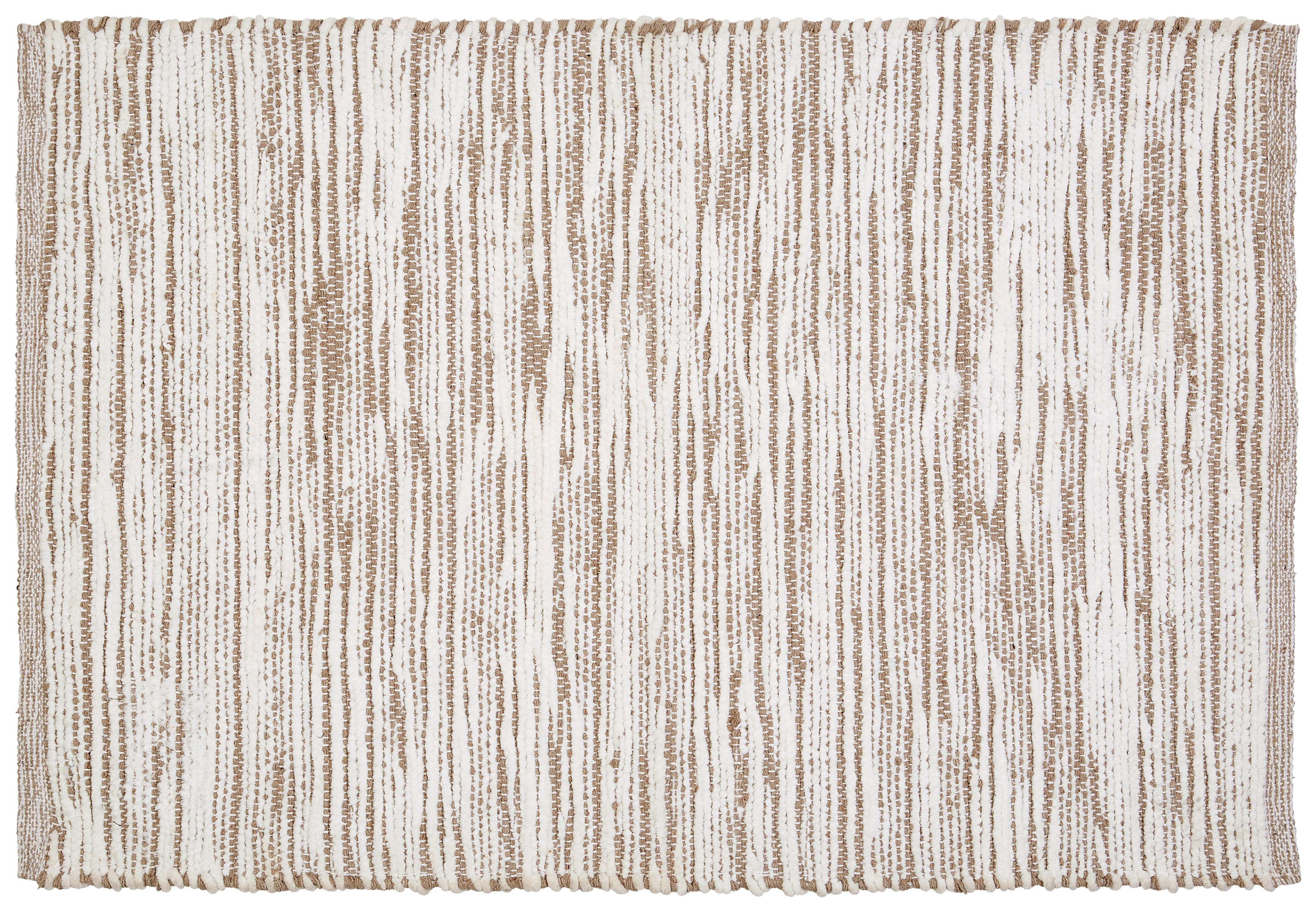 Handwebeteppich Weiß/Beige Penelope 60x90 cm - Beige, Basics, Textil (60/90cm) - James Wood