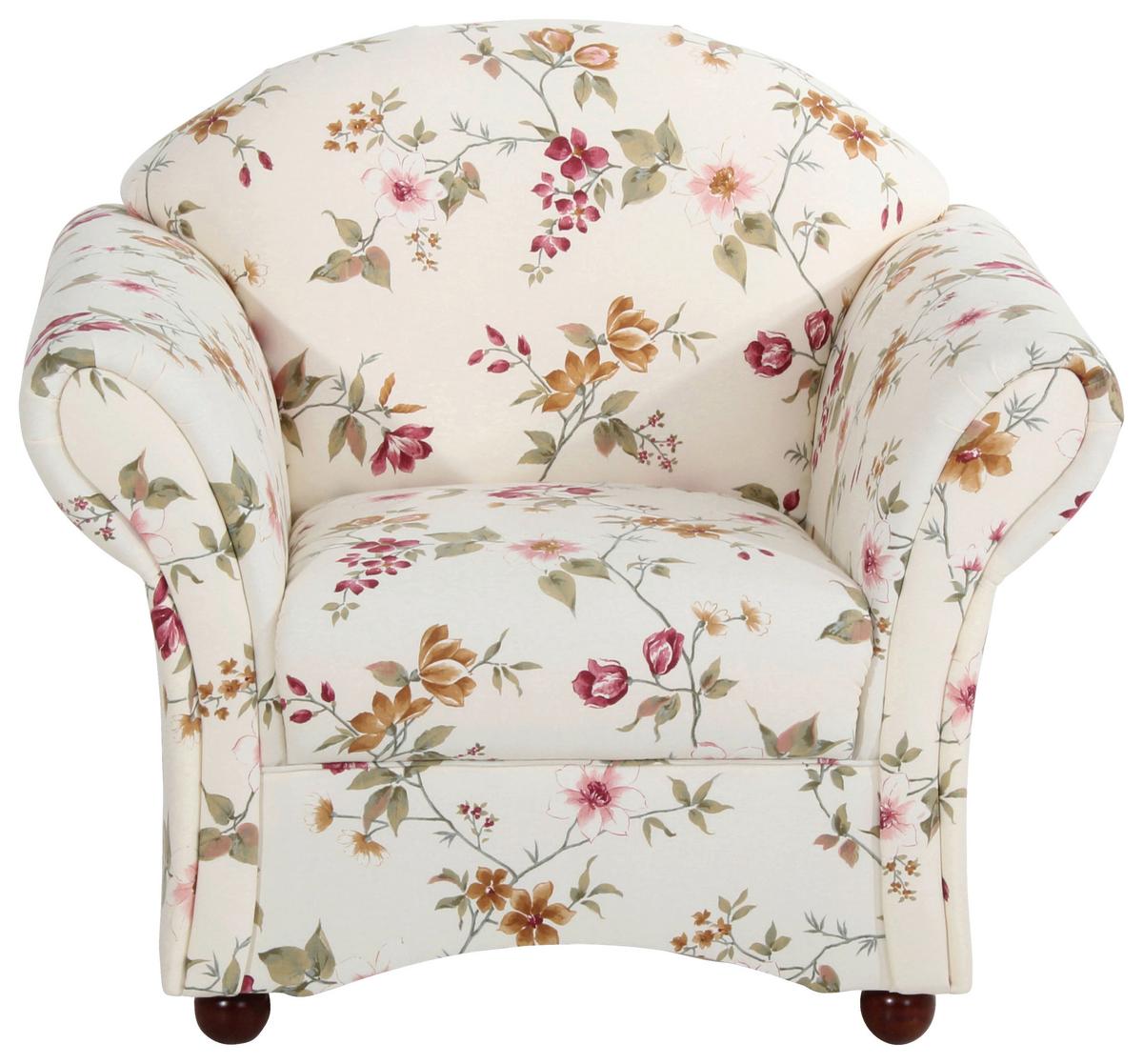 Posltersessel Mit Armlehnen Corona Rot/weiß - Rot/Nussbaumfarben, Design, Textil (96/85/81cm) - Max Winzer