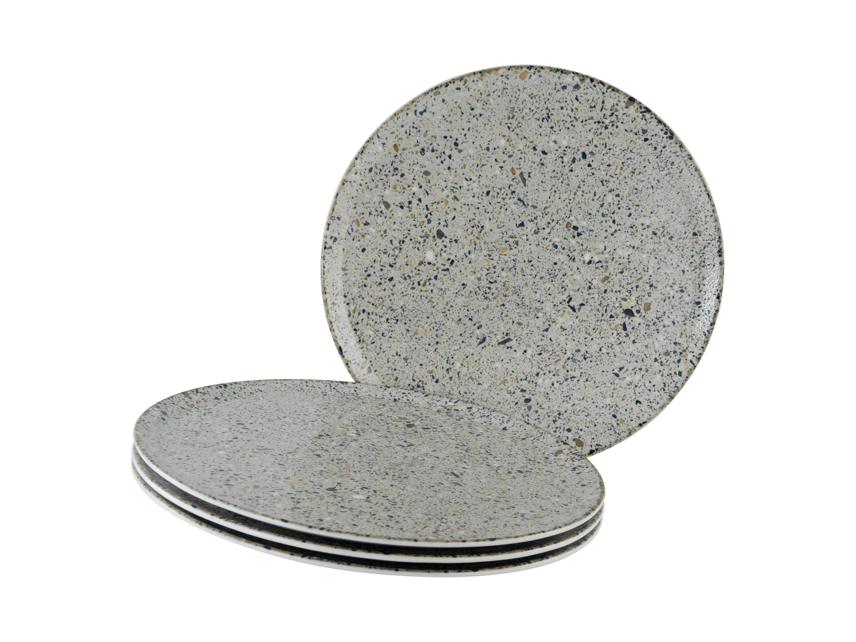 Pizzateller Stone Collection Porzellan, Grau, 4 Stück - Grau, Basics, Keramik - Creatable