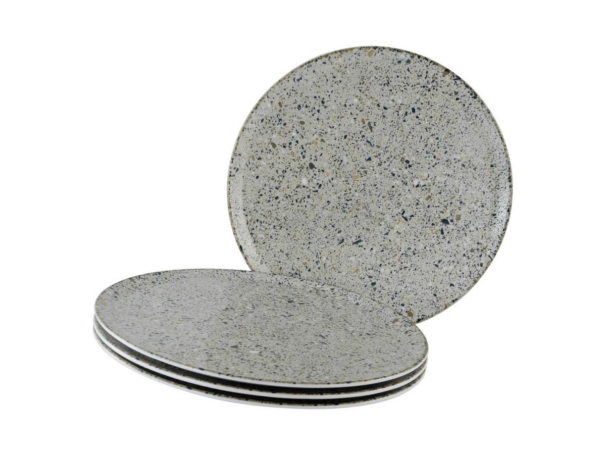 Pizzateller Stone Collection Porzellan, Grau, 4 Stück - Grau, Basics, Keramik - Creatable