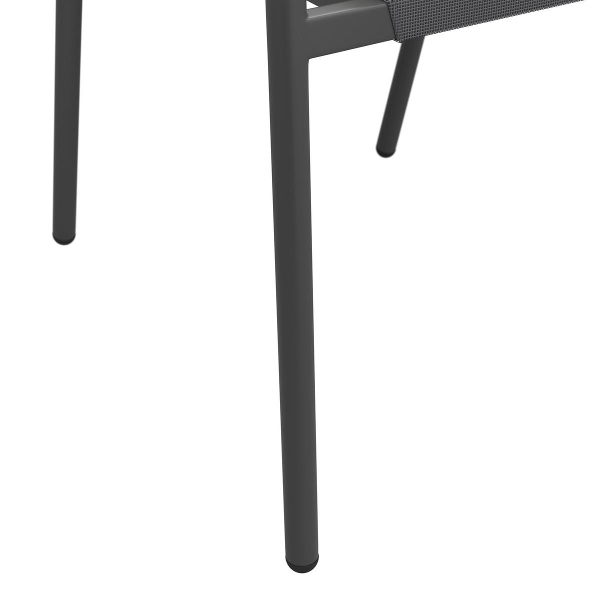 Sada záhradných kresiel BENICIO - čierna/sivá, Modern, kov/textil (56/80/64cm) - Bessagi Garden