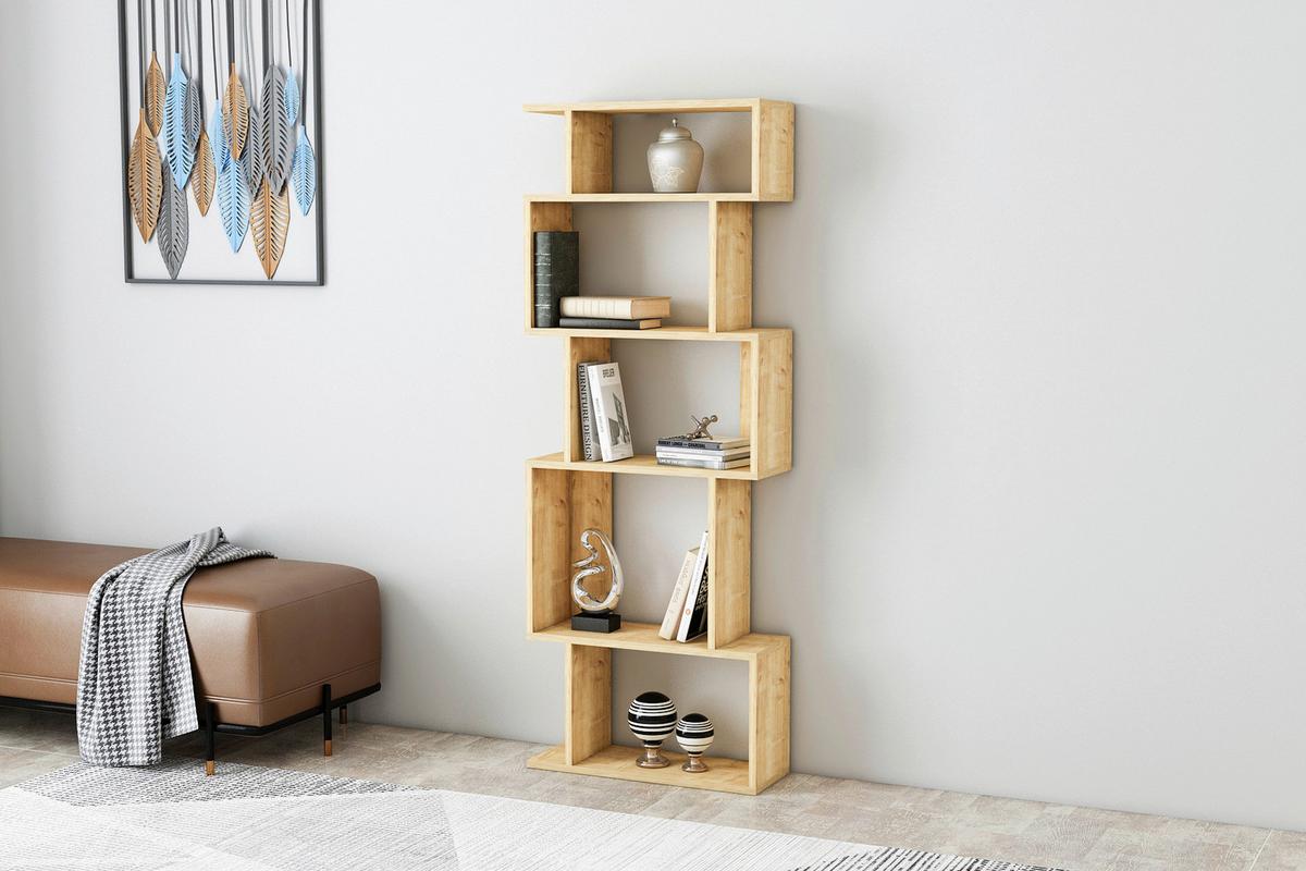 Regal Eros Standregal - Eichefarben, Design, Holzwerkstoff (60/160/22cm) - Livetastic