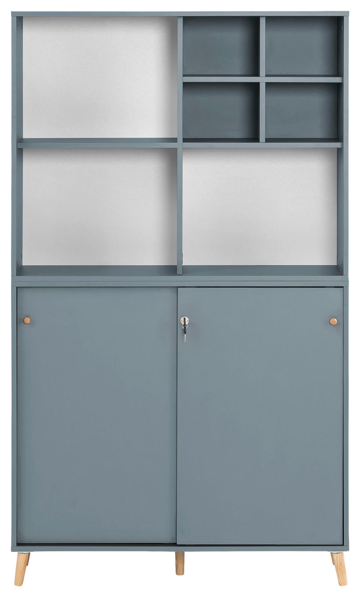 Aktenschrank Set U1000r+u1000st+regal - Petrol, MODERN, Holzwerkstoff (100,1/174,2/41cm) - MID.YOU