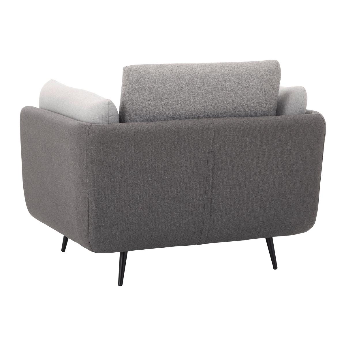 Kreslo GENESIS - čierna/sivá, Modern, kov/drevo (112/65/91cm) - Bessagi Home