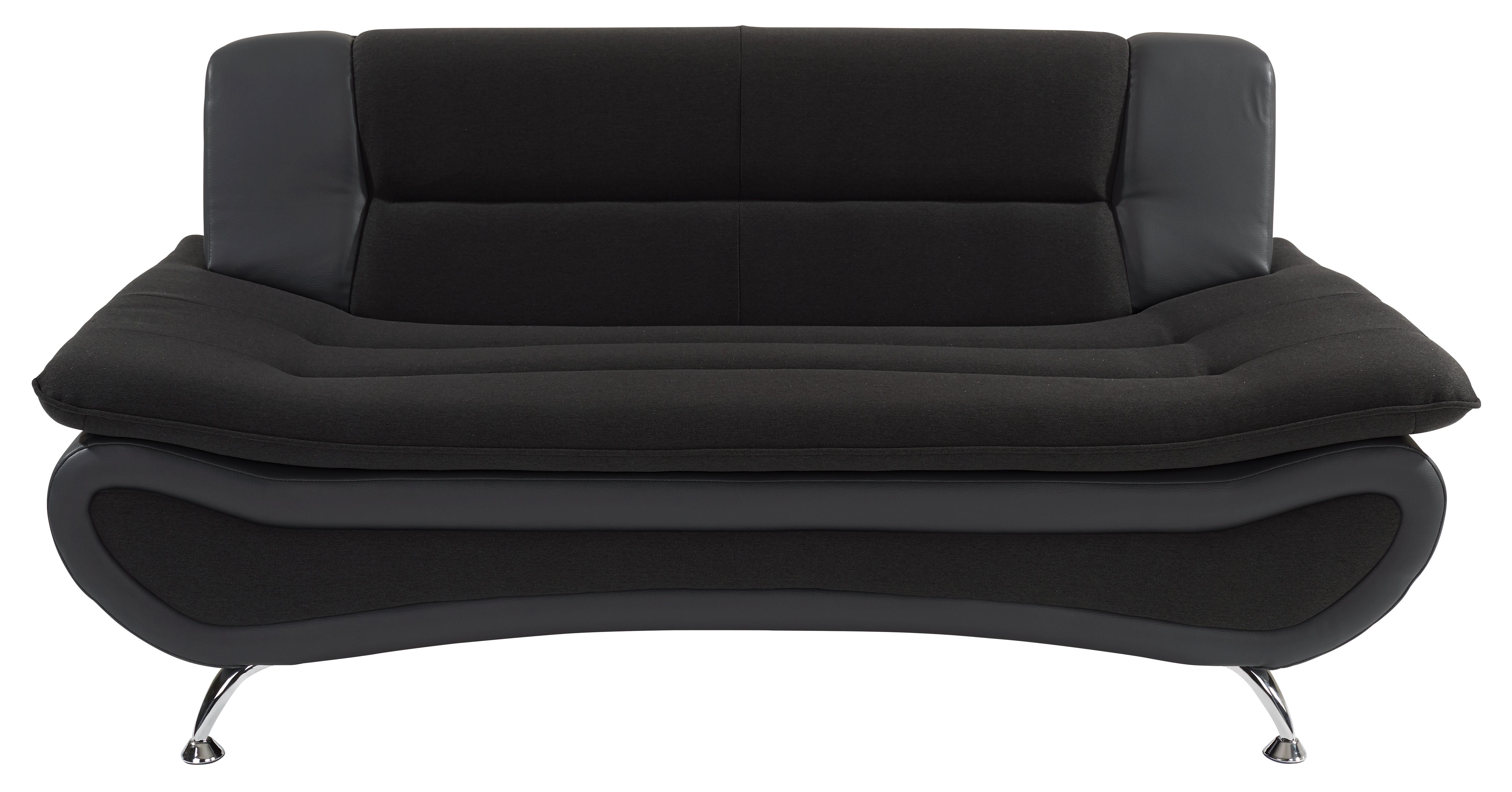Zweisitzer-Sofa Atlantis B: 166cm - Chromfarben/Anthrazit, MODERN, Textil (166/81/89cm)