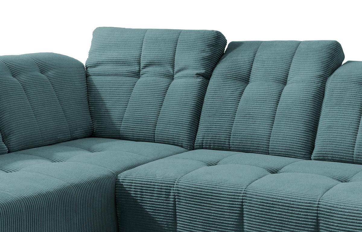 Ecksofa mit USB Anschluss Sano, Petrol, S: 200x261 cm - Petrol/Schwarz, MODERN, Textil (200/261cm) - Livetastic