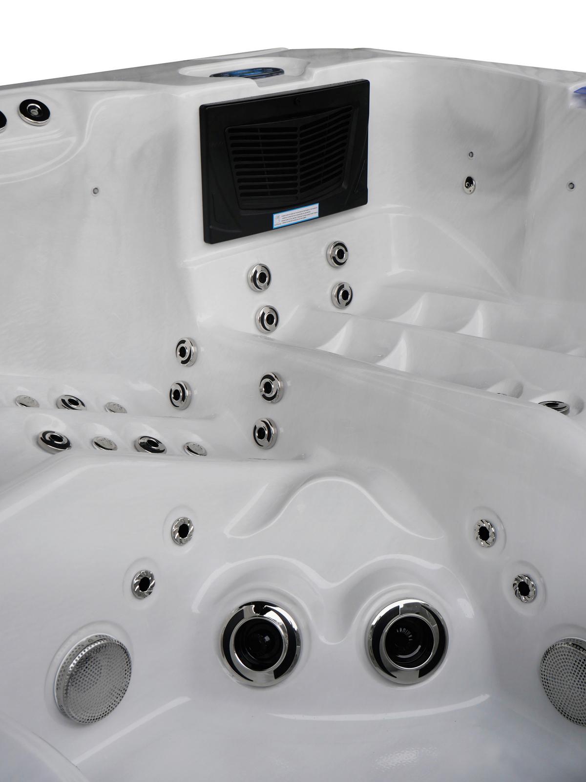 Whirlpool Capri Grauweiß B: 210 Cm - Grauweiß, KONVENTIONELL, Kunststoff (210/160/90cm) - Sanotechnik